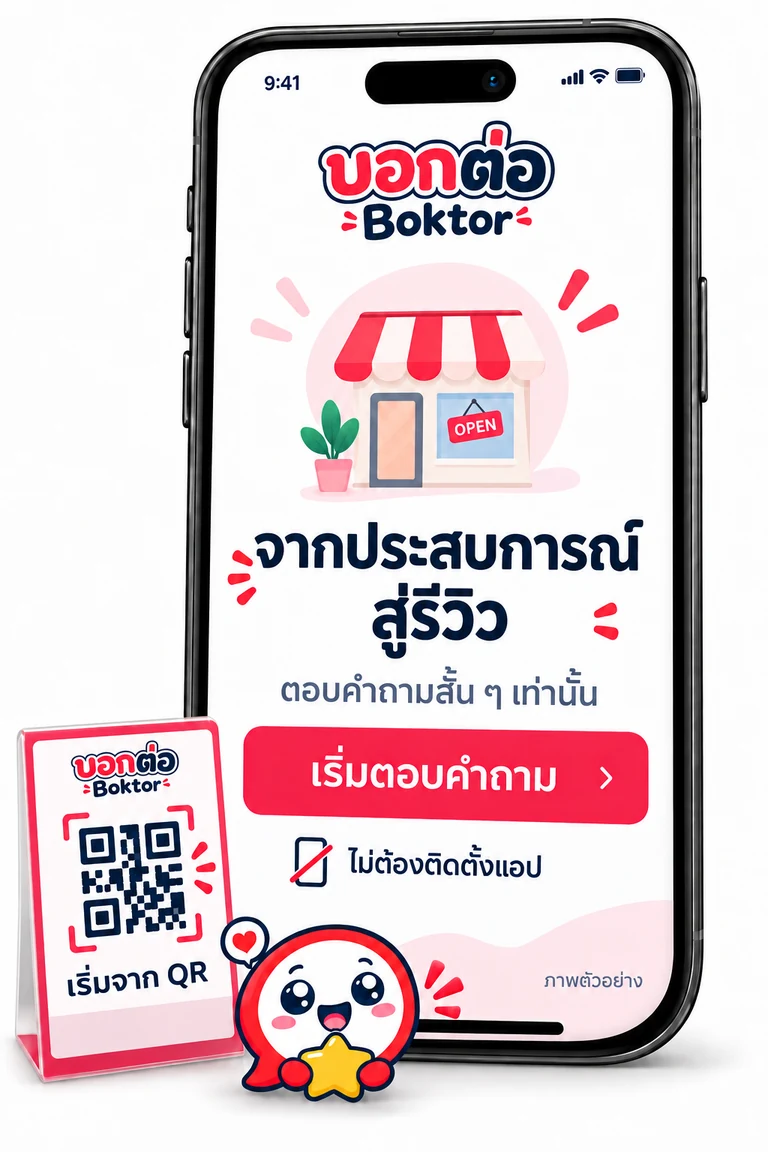 ตัวอย่างการเปิดหน้าร้านจาก QR โดยไม่ต้องติดตั้งแอป
