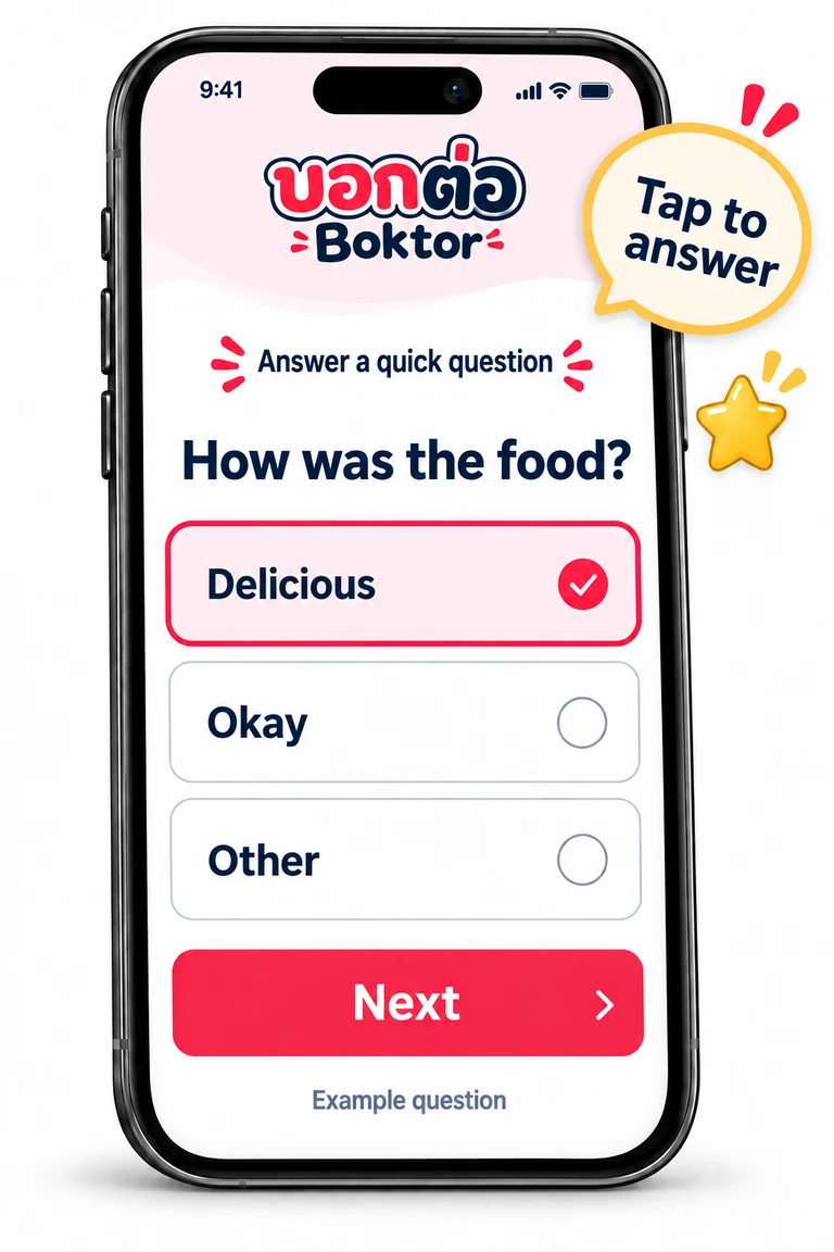 Illustration of tapping answers to short questions.